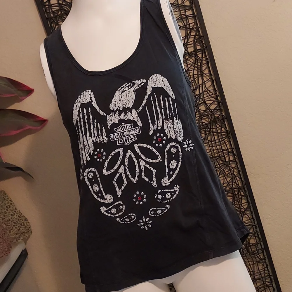 Harley Davidson fringe top - Picture 1 of 8